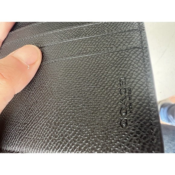 Coach Women Crossgrain Black Wallet F57584 Compact - Picture 8 of 16